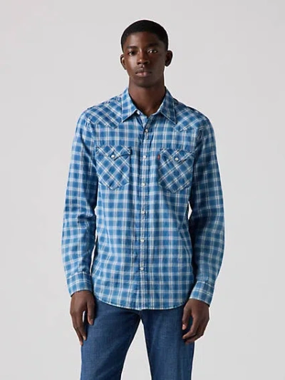 Levi's Classic Western Standard Fit Shirt In Weaver Indigo Shadow Plaid