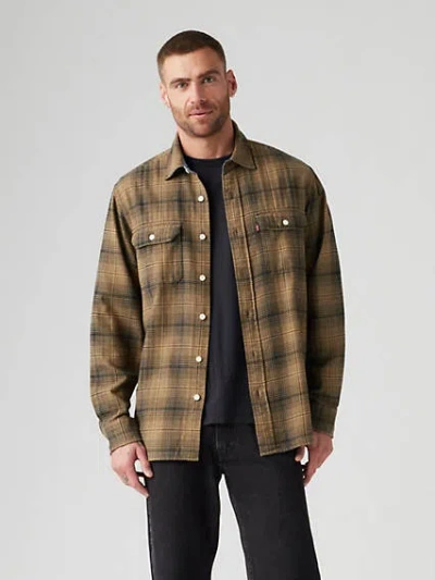 Levi's Classic Worker Overshirt In Ametrine Plaid Ermine