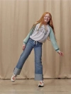Levi's Collegiate Floral Crewneck Big Girls 7-16 Sweater L In  Blue Surf