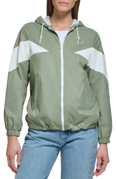 Levi's Colorblock Hooded Jacket In Sea Green