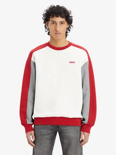 Levi's Colorblocked Crewneck Sweatshirt In Flip Blocking Egret