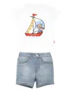 Levi's Multicolor Suit For Baby Boy With Bear In Blue