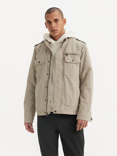 Levi's Cotton Military Jacket In Stone