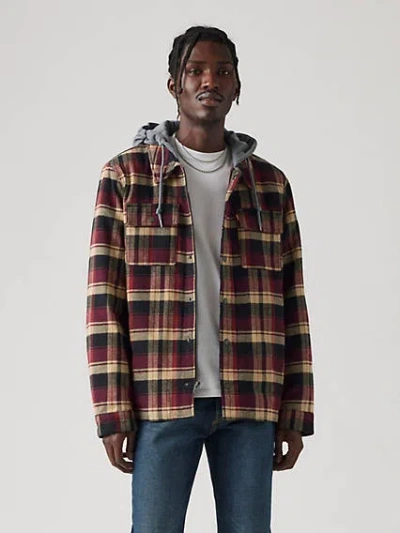 Levi's Cotton Plaid Sherpa Lined Shacket In Multi