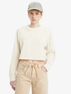 Levi's Cropped Long Sleeve Football T-shirt In White Swan