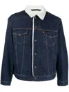 Levi's Relaxed Fit Sherpa Trucker Jacket In Dark Blue