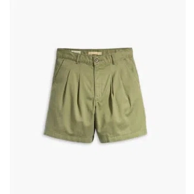 Levi's Deep Lichen Green Pleated Trouser Shorts