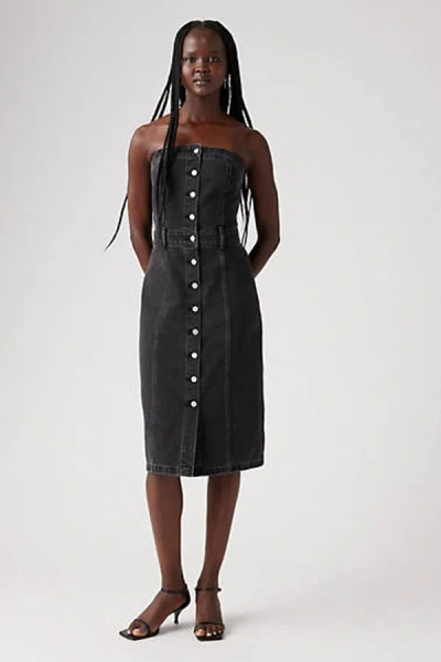Levi's Denim Bustier Dress In Black