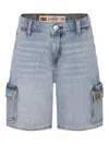 Levi's Denim Shorts For Boy With Logo In Blue