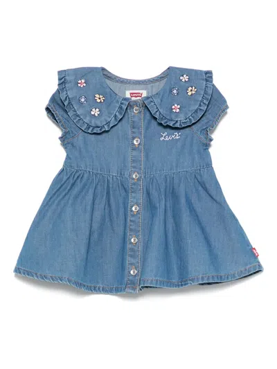Levi's Babies' Denim Dress Set In Blue