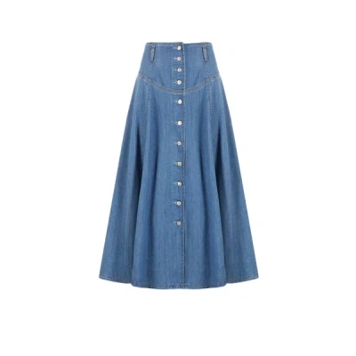 Levi's Denim Midi Skirt In Blue