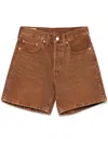 Levi's 501 Original High Rise Mid Thigh Jean Shorts In Brown