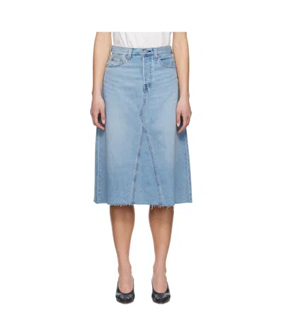 Levi's Denim Skirt With Belt Loops In Blue