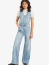 Levi's Women's Denim Button-front Wide-leg Jumpsuit In Dive Deep