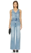 Levi's Denim Vest Wideleg Jumpsuit In Deep Dive