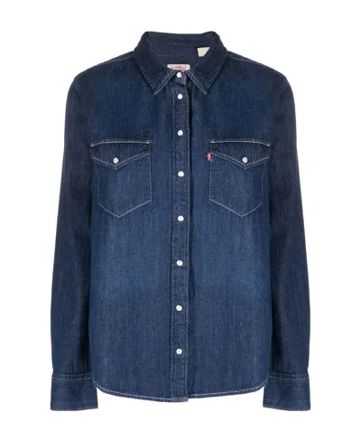 Levi's Iconic Western Denim Snap-up Shirt In Blue
