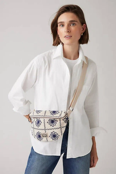 Levi's Devon Embroidered Crossbody Bag In Beige / Ecru