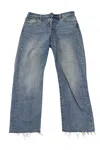 Levi's Barrel Cropped Jeans In Blue Cotton Denim In Blue