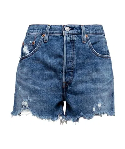 Levi's Distressed Jean Shorts In Brown