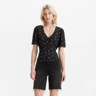 Levi's Dolores Short Sleeve Blouse In Black