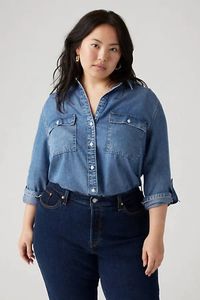 Levi's Doreen Utility Shirt (plus Size) In Blue