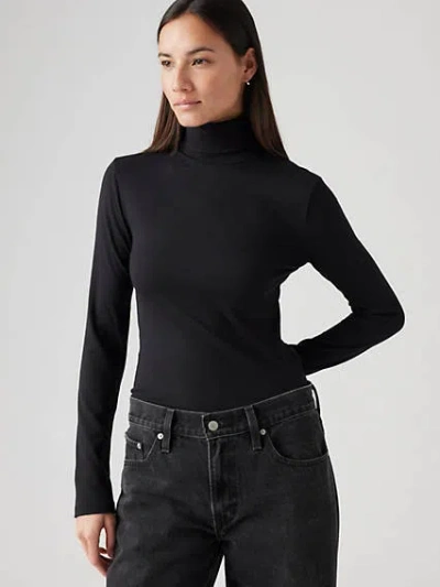 Levi's Dreamy Turtleneck Top In Caviar