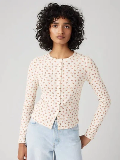 Levi's Dry Goods Pointelle Long Sleeve Tee In Arlo Floral Picante