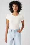 Levi's Dry Goods Pointelle Tee In White