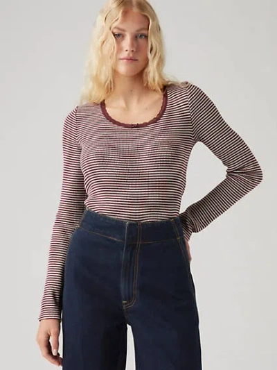 Levi's Dry Goods Waffle Long Sleeve T-shirt In End On End Stripe