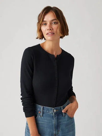 Levi's Dry Goods Women's Pointelle Long Sleeve T-shirt Xl In Anthracite Night