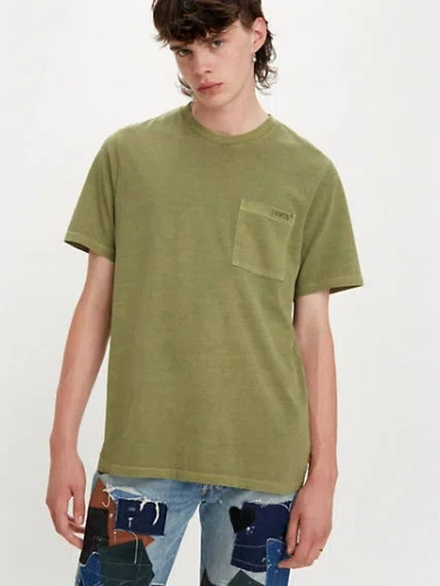 Levi's Easy Relaxed Pocket T-shirt In Loden Green Garment Dye