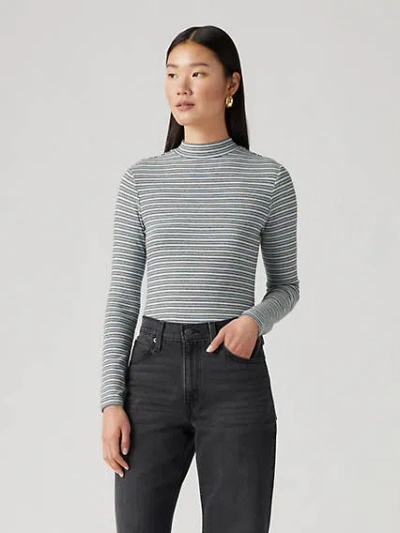 Levi's Effortless Long Sleeve T-shirt In Lunar Stripe Burgundy