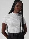 Levi's Effortless Short Sleeve T-shirt In Tumeric Stripe Cloud Dancer