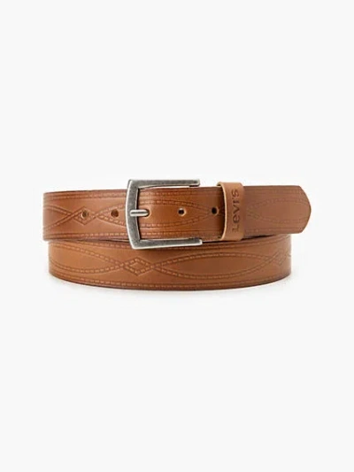 Levi's Embossed Rope Belt In Medium Brown