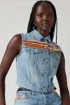Levi's Xs Vest With Embroidery Big Girls S-xl Xl In Blue
