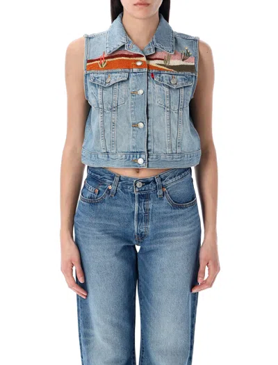 Levi's Embroidery Vest In Navy