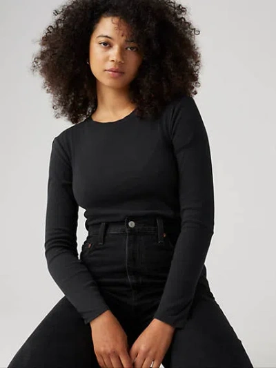 Levi's Essential Long Sleeve T-shirt In Caviar