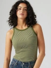Levi's Essential Racer Tank Top In Cloves Stripe Olive