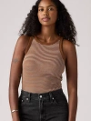 Levi's Essential Racer Tank Top In Cloves Stripe Sorrel