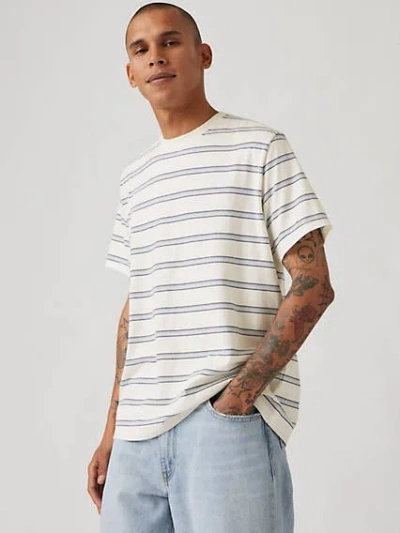 Levi's Essential T-shirt In Spring Stripe Egret