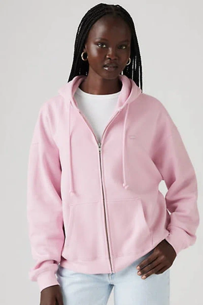 Levi's Everyday Zip Up Hoodie In Pink / Fragrant Lilac Cotton