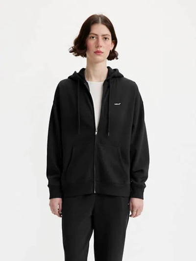 Levi's Everyday Zip-up Hoodie Sweatshirt In Caviar