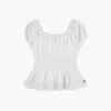 Levi's Eyelet Puff Sleeve Top Big Girls S-xl M