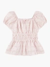 Levi's Big Girls Eyelet Puff Top In English Rose
