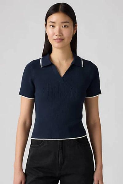 Levi's Faith Polo Sweater In Blue