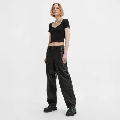 Levi's Faux Leather Baggy Dad Women's Pants 25x28