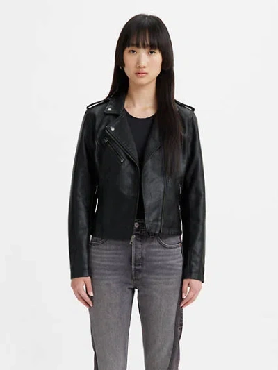 Levi's Faux Leather Moto Jacket In Black