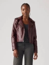Shop Levi's Faux Leather Moto Jacket In Fig