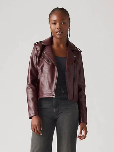 Levi's Faux Leather Moto Jacket In Fig