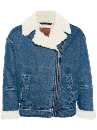 Levi's Faux-shearling-trim Jacket In Blue